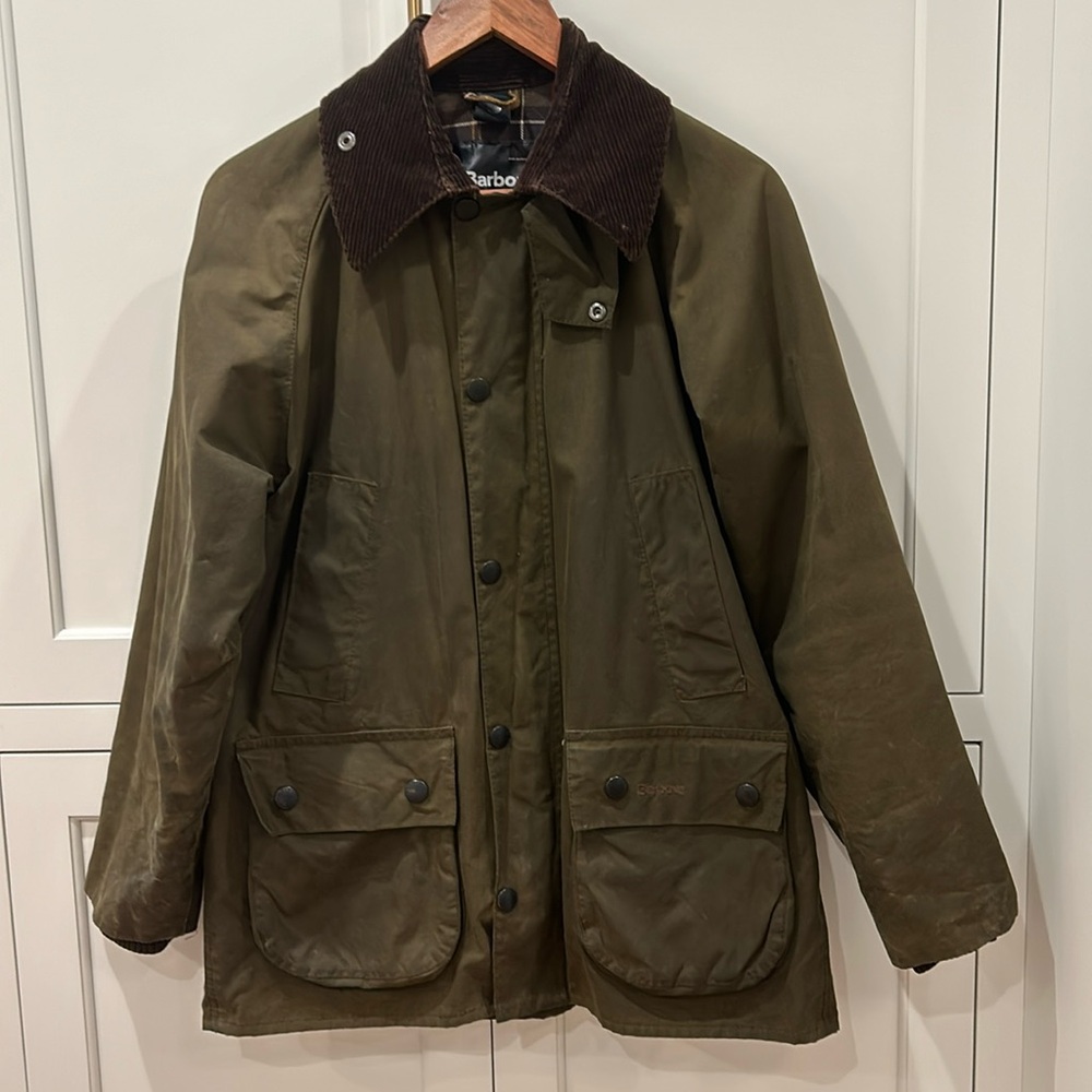 Barbour Unisex Classic Bendale Wax Jacket, size 34 (US medium).